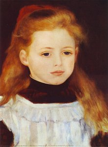 Little Girl In A White Apron (portrait Of Lucie Berard) — Pierre-auguste Renoir