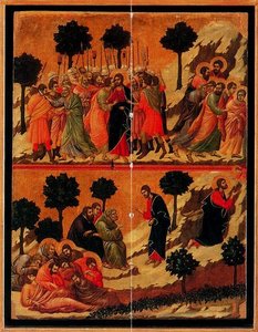 La Maestá. El Prendimiento De Cristo Y La Oración En El Huerto — Duccio Di Buoninsegna