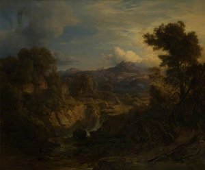 Landscape With Mountains And Waterfall — Christian Ernst Bernhard Morgenstern