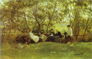 Su Una Panchina Di Erba — Ilya Efimovič Repin