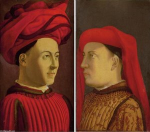 Portraits Of Two Members Of Medici Family — Andrea Del Castagno