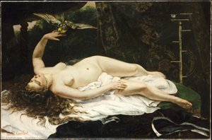 Žena S Papoušem — Gustav Courbet