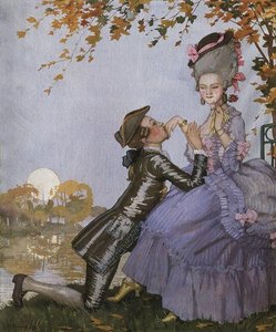 A Youth On His Knees In Front Of A Lady — Konstantin Andreevic Somov