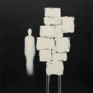 Ephemeral Silhouette Amidst the Weight of Monochromatic Sculptural Shadows