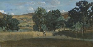 Wheat Field In The Morvan Region — Jean-baptiste-camille Corot