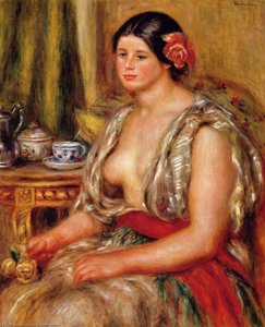 Mladá Žena Sediaca V Orientálnom Kostýme — Pierre-auguste Renoir