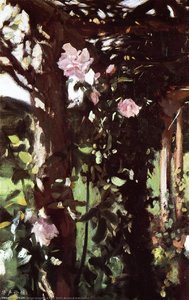 A Rose Trellis (roses At Oxfordshire) — John Singer Sargent