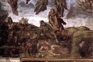 Gauche - Jugement Dernier D7 — Michel-ange Buonarroti