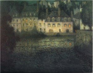 House By The River In Full Moon — Henri Le Sidaner