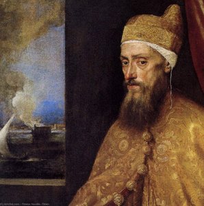 Portret Doža Francesca Veniera (detalj) — Tiziano