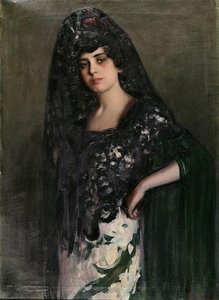 Mujer Con Mantilla — Ramon Casas I Carbó