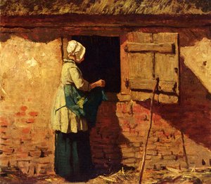 A Peasant Woman By A Barn — Anton Mauve