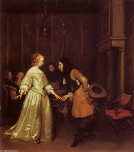 A Dancing Couple — Gerard Ter Borch The Younger