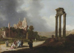 Classical Ruins With Christ And The Woman Of Samaria — Bartholomeus Breenbergh