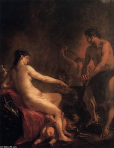 Venus And Cupid In Vulcan's Forge — Martin Johann Schmidt