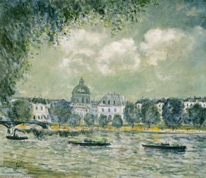 Die Seine Mit Dem Institut Von Frankreich — Alfred Sisley