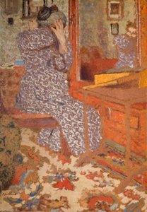 Madame Vuillard Richtet Ihr Haar — Jean-édouard Vuillard