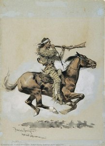 Cacciatore Di Bufali Che Sputa Un Proiettile In Una Pistola — Frederic Remington