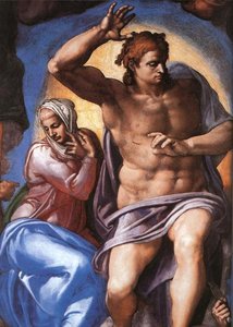 Il Giudizio Universale (dettaglio) (15) — Michelangelo Buonarroti