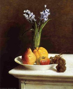 Still Life. Hyacinths And Fruit — Henri Fantin-latour