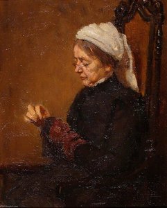 Mrs Mead, Darning Socks — Rose Mead