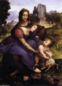 St Anne With The Virgin And The Child Embracing A Lamb — ფრანჩესკო მელზი