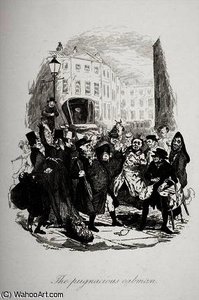 The Pugnacious Cabman — Hablot Knight Browne