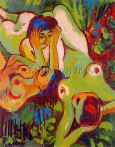Los Baños En El Césped — Ernst Ludwig Kirchner