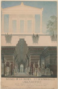 Orianda Palace In The Crimea. Antique-style Design. Cross-section And Perspective View Of Museum — Karl Friedrich Schinkel