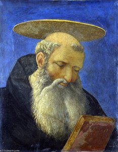 Head Of A Tonsured, Bearded Saint — Domenico Veneziano