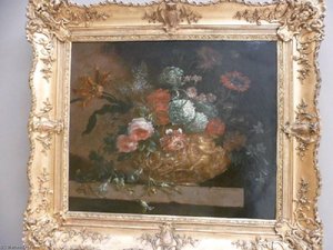 Fleurs Dans Un Vase Ornemental (peinture Déposée) — Jean Baptiste Monnoyer