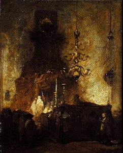 Interior Of A German Synagogue In The Hague — Johannes Bosboom