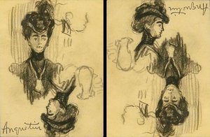 Etude D'élégante, Face Et Profil — Louis Anquetin