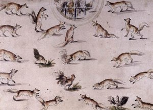 Study For A Wall Decoration With Foxes And Chickens — Lucas Cranach The Younger