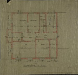 1rst Top Floor (residence Of Community Head And Squire Mr. Fiedler In Schöps. Floor Plan) — Friedrich Karl Engemann