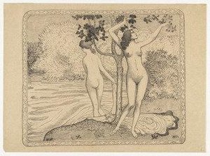 Two Nude Bathers Under A Tree At The Water's Edge (deux Baigneuses Nues Sous Un Arbre Au Bord De L'eau) — Aristide Maillol