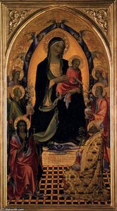 Bogorodnja Z Otrokom Jezusom In Svetniki — Gherardo Di Jacopo Starnina