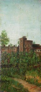 Small Village With Battlements — Silvestro Lega
