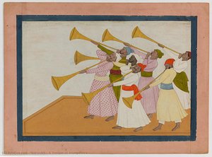 A Troupe Of Trumpeters — Nainsukh
