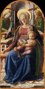 Madonna And Child Enthroned With Two Angels — Filippo Di Tommaso Lippi