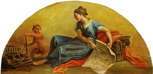 Putto With A Personification Of Architecture — Antonio Zucchi