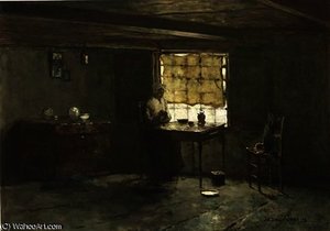 Vrouwtje Waaiman In Haar Huis In Noorden — Jan Weissenbruch