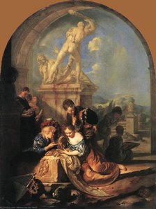 Enfants Jouant Devant Un Groupe D'hercule — Adriaen Van Der Werff