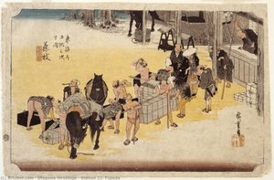 駅二十三、藤枝 — 歌川广重