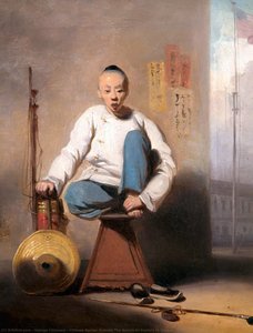 Chinese Barber Outside The American Factory In Canton — ჯორჯ ჩინერი