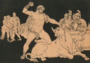 Entellus Killing The Bull — Bartolomeo Pinelli