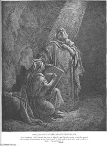 Baruch Escribe Jeremías Profecías — Paul Gustave Doré