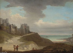 Over Castle And Conway Castle — Thomas Whitcombe