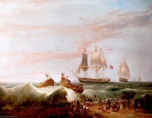 Landing On The Beach At Madras, India — Thomas And William Daniell