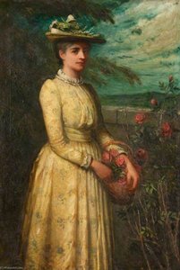 Woman Picking Roses — James Elder Christie